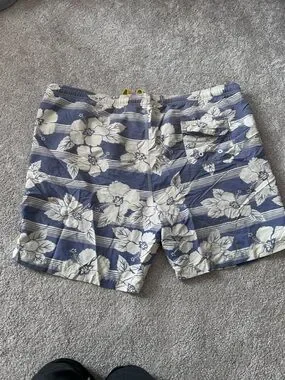 Tommy Bahama | Swim | Tommy Bahama Relax Blue Cream Floral Swim Trunks ...